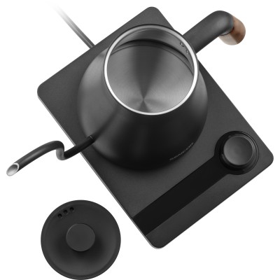 Електрочайник Sencor 0.6л, 5 темп.реж, підтримка температури, мех. управління, нержавіюча сталь, чорний (SWK2828BK)