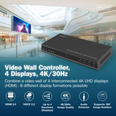 Контролер відеостіни DIGITUS 4K HDMI Video Wall 2x2