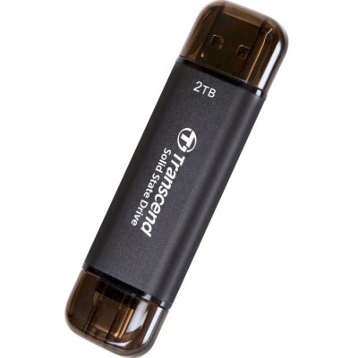 Портативний SSD Transcend 2TB USB 3.1 Gen 2 Type-A + Type-C ESD310 Чорний (TS2TESD310C)