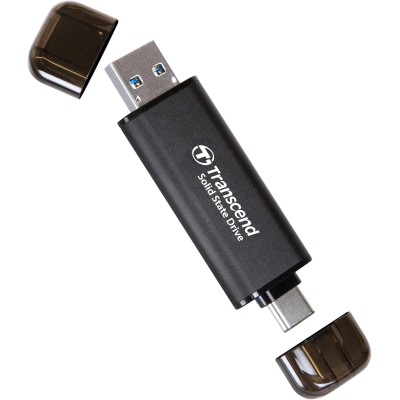 Портативний SSD Transcend 2TB USB 3.1 Gen 2 Type-A + Type-C ESD310 Чорний (TS2TESD310C)