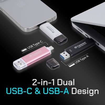 Портативний SSD Transcend 2TB USB 3.1 Gen 2 Type-A + Type-C ESD310 Чорний (TS2TESD310C)