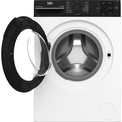 Пральна машина Beko фронтальна, 6кг, 1200, B, 45см, дисплей, інвертор, пара, білий (BM1WFSU36233WPBB)