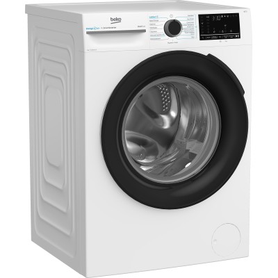 Пральна машина Beko фронтальна, 8кг, 1400, A, 55см, дисплей, інвертор, пара, білий (BM3WFSU48415WB)