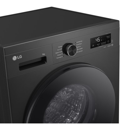 Пральна машина LG фронтальна, 9кг, 1400, A, 55см, дисплей, пара, інвертор, чорний (F4Y2VS5JE)
