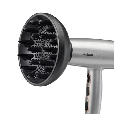 Фен Babyliss Cosmos, 2100Вт, 3 режими, іонізація, хол. обдув, 2 насадки, сірий (D580DE)