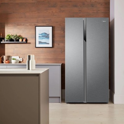 Холодильник Haier SBS, 177.5x90.8х64.7, холод.відд.-337л, мороз.відд.-177л, 2дв., А++, NF, інв., дисплей, cріблястий (HSR3918ENP