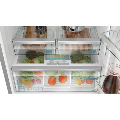 Холодильник Siemens з нижн. мороз., 186x75x78, xолод.відд.-357л, мороз.відд.-169л, 2дв., C, NF, дисплей, нерж (KG76PAIC0N)