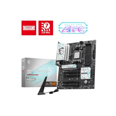 Материнcька плата MSI B840 GAMING PLUS WIFI sAM5 B840 4xDDR5 M.2 HDMI WiFi BT ATX (911-7E57-002)