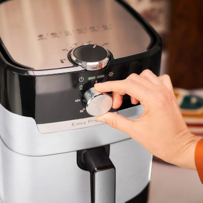 Мультипіч Tefal EasyFry&Grill, 1550Вт, чаша-4.2л, механічне керув., від 80°C до 200°C, пластик, чорний-світло-сірий (EY501A10)