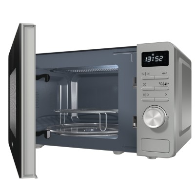Мікрохвильова піч Gorenje, 23л, міх. управл., 800Вт, гриль, дисплей, нерж (MO23A4X)