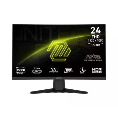 Монітор MSI 23.6" MAG 244C HDMI, DP, Audio, VA, 180Hz, 1ms, sRGB 105%, CURVED, AdaptiveSync (9S6-3BB31H-039)