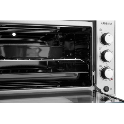 Піч електрична ARDESTO, 48л, 1700Вт, механіч., конвенція, подвійне скло, рожен, сірий (MEO-N48RCGR)