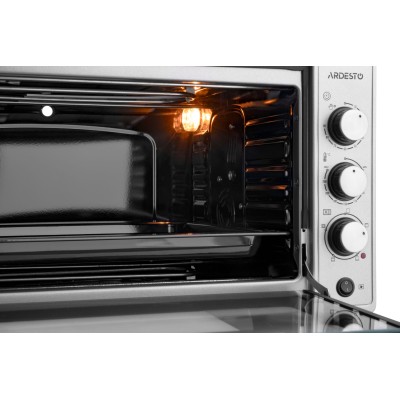 Піч електрична ARDESTO, 48л, 1700Вт, механіч., конвенція, подвійне скло, рожен, сірий (MEO-N48RCGR)