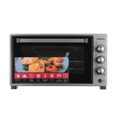 Піч електрична ARDESTO, 52л, 1700Вт, механіч., конвенція, подвійне скло, рожен, сірий (MEO-N52RCGR)