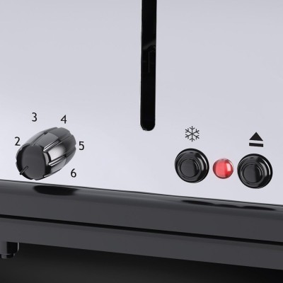 Тостер Russell Hobbs Oxford 1600Вт, довгі слоти на 4 тости, метал, сріблястий (23610-56)