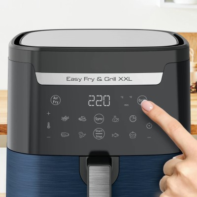 Мультипіч Tefal EasyFry&Grill XXL, 1830Вт, чаша-6.5л, сенсорне керув., 8 програм, пластик, чорно-синій (EY801410)