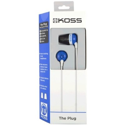 Навушники In-Ear Koss The Plug Noise Isolating, 3.5 mini-jack, Блакитний (196544.101)