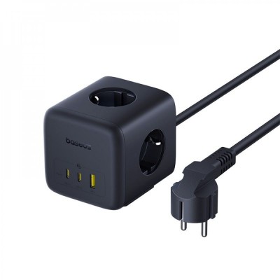 Мережевий фільтр Baseus EnerFill FA11 Cube Power Strip 3AC+1U+1C 67W 1,5m EU Cosmic (E00082100123-00) Black
