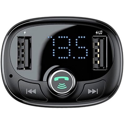 FM-трансмітер OS-Baseus T Shaped S-09 Car Bluetooth MP3 Player Black