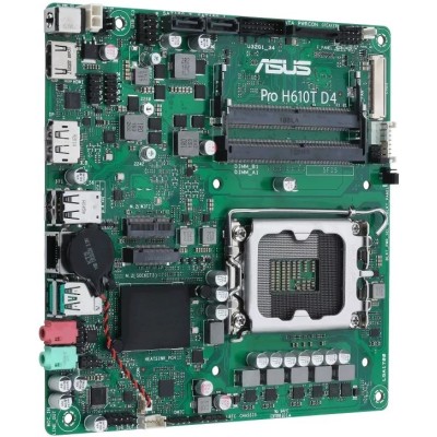 Материнcька плата ASUS PRO H610T D4-CSM s1700 H610 2xDDR4 M.2 HDMI DP LVDS Thin mITX (90MB1AM0-M0EAYC)