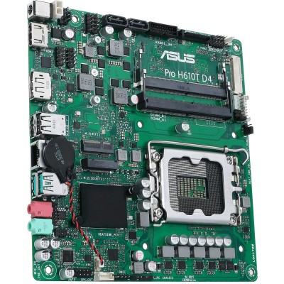 Материнcька плата ASUS PRO H610T D4-CSM s1700 H610 2xDDR4 M.2 HDMI DP LVDS Thin mITX (90MB1AM0-M0EAYC)