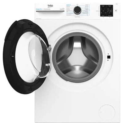 Пральна машина Beko фронтальна, 8кг, 1000, A, 55см, дисплей, інвертор, пара, білий (BM1WFSU38033WB)