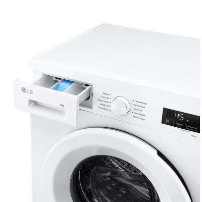 Пральна машина LG фронтальна, 6кг, 1200, В, 44см, дисплей, пара, інвертор, білий (F2Y2NS3WE)
