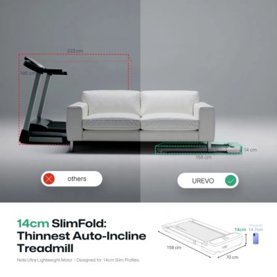 Електрична бігова доріжка UREVO FoldiMix 5L Pro (URTM045) з нахилом та мобільним додатком на базі штучного інтелекту
