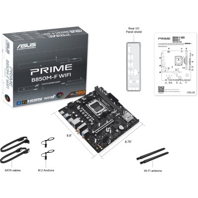 Материнcька плата ASUS PRIME B850M-F WIFI sAM5 B850 2xDDR5 M.2 HDMI Wi-Fi BT mATX (90MB1N80-M0EAY0)
