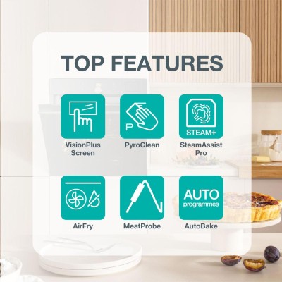 Духова шафа Gorenje електрична, 77л, A+, пара, дисплей, піроліз, готув. на різн рівнях, чорний (BPSA6138B)