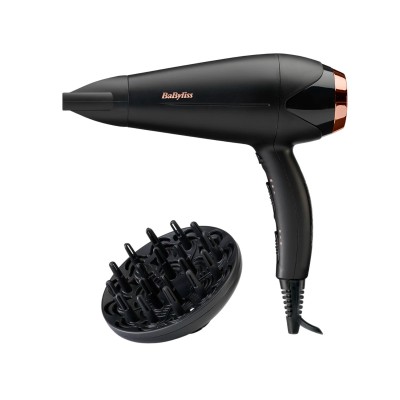Фен Babyliss DC, 2200Вт, 3 режими, дифузор, іоніз-я, хол. обдув, чорний (D570DE)