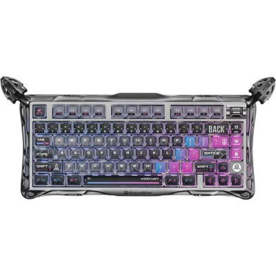 Клавіатура механічна GravaStar Mercury K1 Pro 80keys, GravaStar x Kailh Speedy Mint, BT/WL/USB, cyberpunk (GSK1PRO_CBLK)