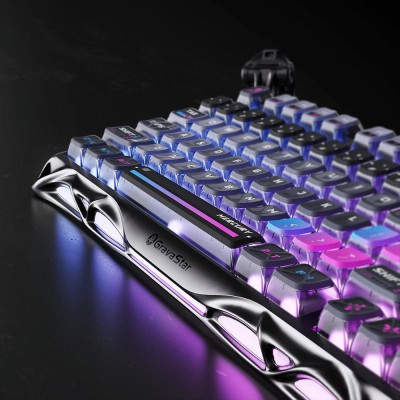 Клавіатура механічна GravaStar Mercury K1 Pro 80keys, GravaStar x Kailh Speedy Mint, BT/WL/USB, cyberpunk (GSK1PRO_CBLK)