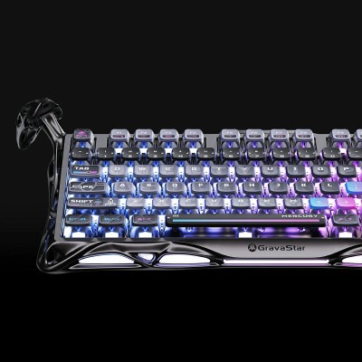 Клавіатура механічна GravaStar Mercury K1 Pro 80keys, GravaStar x Kailh Speedy Mint, BT/WL/USB, cyberpunk (GSK1PRO_CBLK)