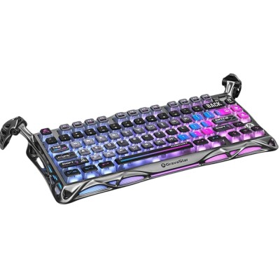 Клавіатура механічна GravaStar Mercury K1 Pro 80keys, GravaStar x Kailh Speedy Mint, BT/WL/USB, cyberpunk (GSK1PRO_CBLK)
