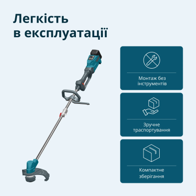 Тример садовий акумуляторний Konner&Sohnen KS BCT-20V, 20В, літій-іонна, 5500–7500об/хв, 3.8кг, без АКБ за ЗП