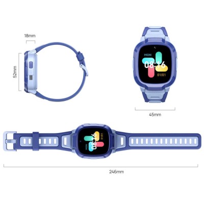 Дитячий годинник-телефон Mibro P6, 1.4", 240x280, GPS, 2MP, 900мА·год, 2АТM, синій