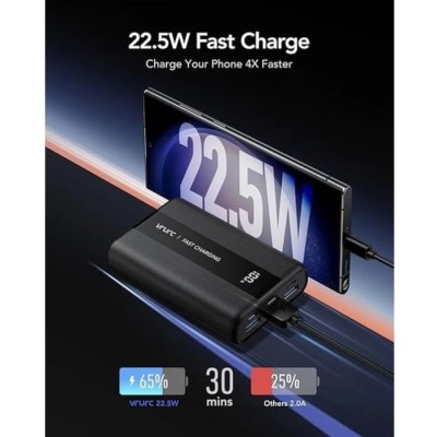 Зовн_АКБ VRURC T2055 20000mAh 22,5W(D9A-SL-2055BLACK-DE) чорний