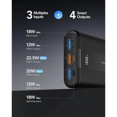 Зовн_АКБ VRURC T2055 20000mAh 22,5W(D9A-SL-2055BLACK-DE) чорний