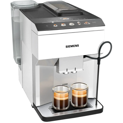 Кавомашина Siemens 1.9л, зерно + мелена, автомат.капучинатор, авторецептів - 10, білий (TP515R02)