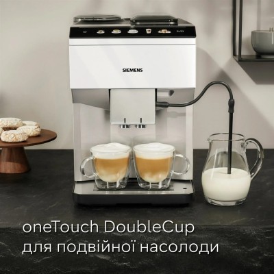 Кавомашина Siemens 1.9л, зерно + мелена, автомат.капучинатор, авторецептів - 10, білий (TP515R02)