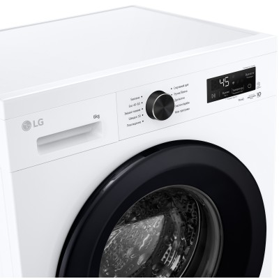 Пральна машина LG фронтальна, 6кг, 1200, В, 44см, дисплей, пара, інвертор, білий (F2Y2NS6WE)