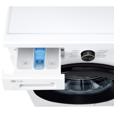 Пральна машина LG фронтальна, 6кг, 1200, В, 44см, дисплей, пара, інвертор, білий (F2Y2NS6WE)
