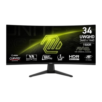Монітор MSI 34" MAG 346CQ 2xHDMI, DP, Audio, VA, 3440x1440, 21:9, 180Hz, 1ms, sRGB 100%, CURVED, AdaptiveSync