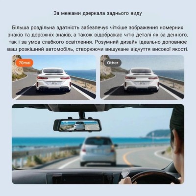 Відеореєстратор-дзеркало 70mai Dash Cam S410