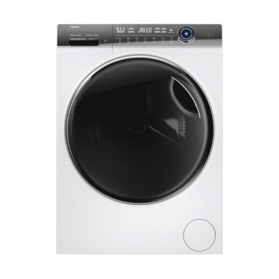 Пральна машина Haier фронтальна, 9кг, 1400, A+++, 52см, дисплей, пара, інвертор, люк чорний, прямий привід, білий (HW90-B14979TU