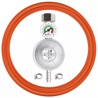 Комплект Cellfast підключення газового балону з вентилем KLF, євро стандарт (редуктор KLF G12 з манометром 1шт, шланг 2м 1шт, хо