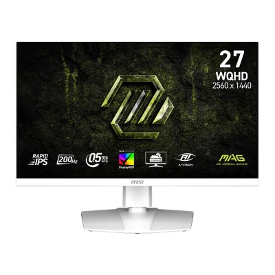 Монітор MSI 27" MAG 274QRFW-E20 2xHDMI, DP, Audio, IPS, 2560x1440, 200Hz, 0.5ms, sRGB 124%, AdaptiveSync, Pivot, HDR400, білий (