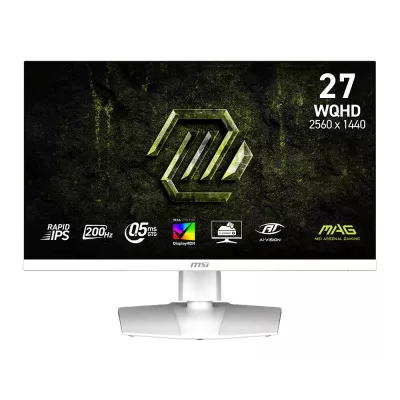 Монітор MSI 27" MAG 274QRFW-E20 2xHDMI, DP, Audio, IPS, 2560x1440, 200Hz, 0.5ms, sRGB 124%, AdaptiveSync, Pivot, HDR400, білий (