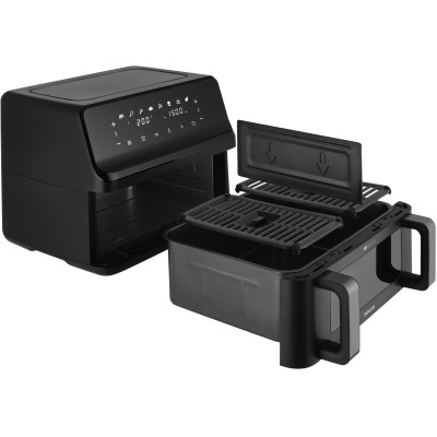 Мультипіч Sencor Dual Vita Fryer, 2700Вт, чаша-4.5+4.5л, сенсорне керув., 2 чаши, гриль, пластик, чорний (SFR9650BK)